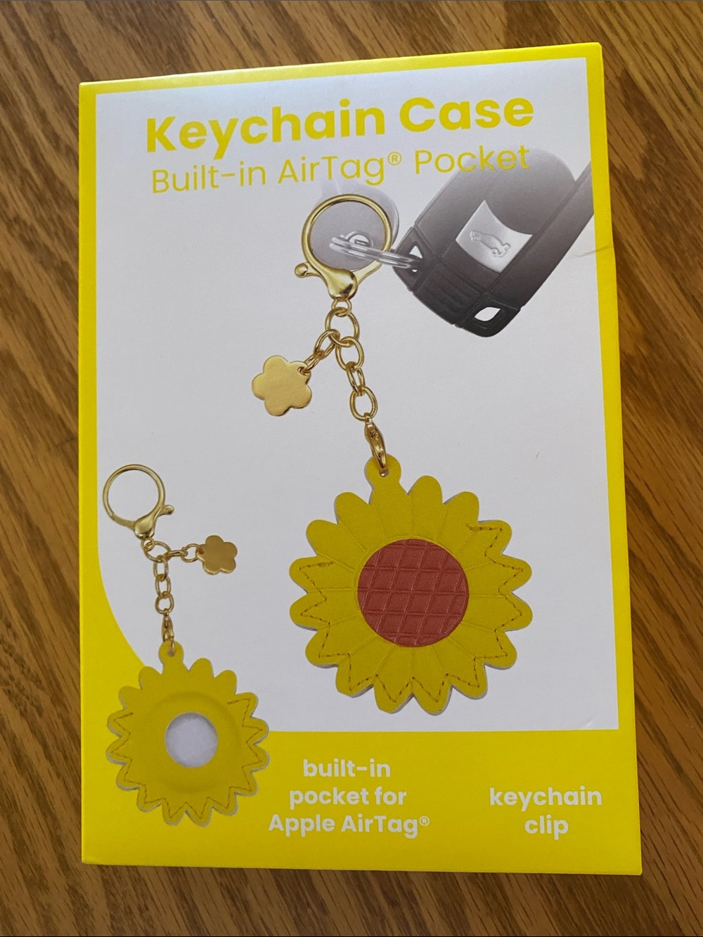 Keychain Case w/ Built-in AirTag Pocket Sunflower, Bus, Cowboy Boot Choose One - Picture 5 of 8